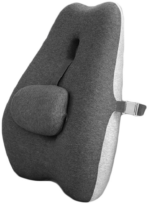 可調式記憶棉舒適腰靠枕墊, 升級款灰色