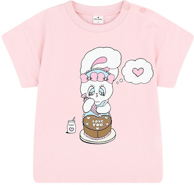 Milk Baby 兒童透氣艾絲樂小兔我只看見你短袖T恤
