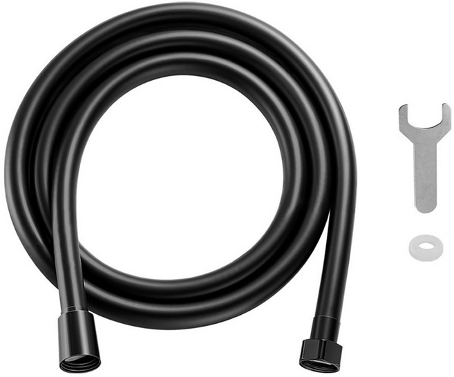 고씨네 퓨어바스 PVC 줄꼬임 물때방지 샤워호스, 2m, 블랙