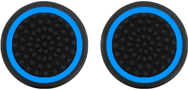 호후 플스5 PS5 Portal 포탈 컨트롤러 조이스틱 커버 스틱캡 미방, 블랙 + 블루, 2개