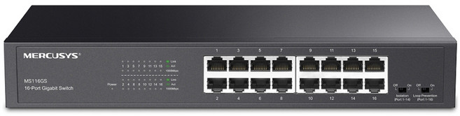 MERCUSYS 水星網路 16埠 Gigabit 桌上型 / 機架式交換器, MS116GS, 1個