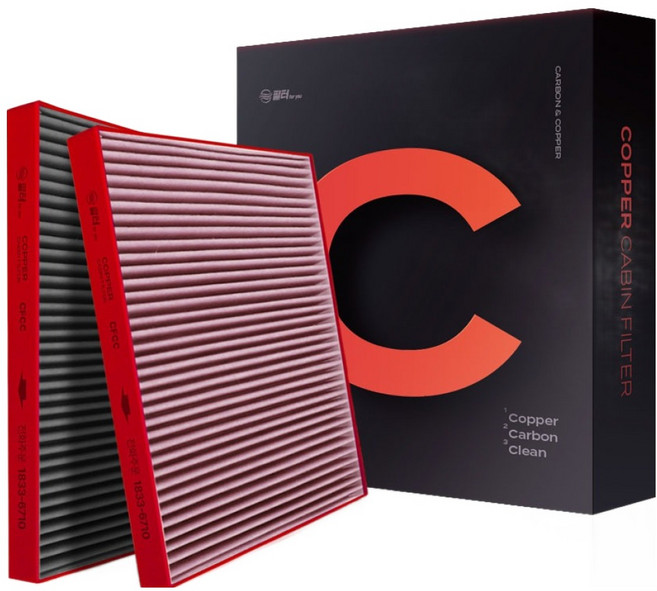 필터포유 필터C 구리 활성탄 자동차 에어컨 필터, CFCC009, 2개