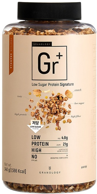 그라놀로지 Gr+ 저당 프로틴 그래놀라 시그니처, 340g, 1개