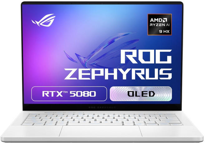 에이수스 2025 ROG 제피러스 G14 라이젠9 지포스 RTX 5080, 플래티넘 화이트, 2TB, 64GB, WIN11 Home, GA403WW-QS115W