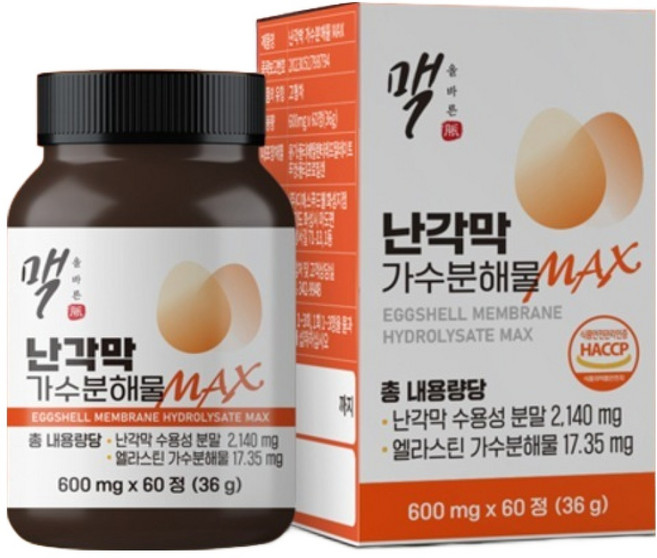 올바른맥 난각막 가수분해물 MAX 60정, 1개, 36g