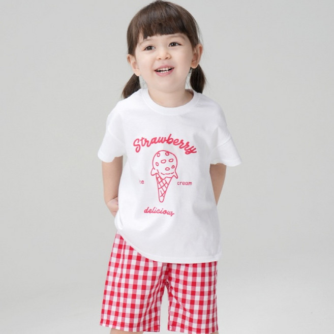 KIDSCOMO 兒童透氣甜點短袖上下裝套組