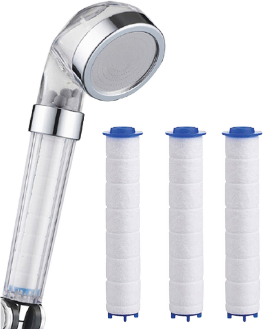 리셀 100 수압상승 녹물제거 샤워기 + 필터 4p 세트, 1개, 화이트