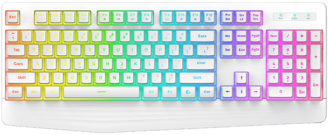 몬스타PC 유선 멤브레인 저소음 키보드, 제조사축, X104 PUDDING, 화이트