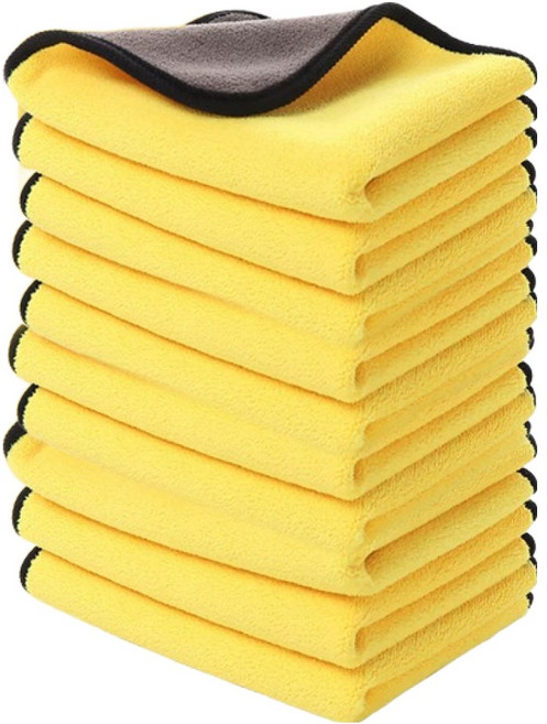 디어까사 프리미엄 다용도 양면 극세사 물기제거 세차타월 30 x 30 cm, 옐로우, 10개