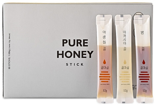 꿀마실 벌꿀스틱 아카시아 12g 30p + 야생화 12g 30p + 밤꿀 12g 30p 실속형 세트, 1세트