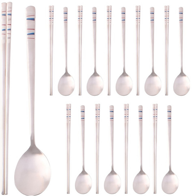 한일스텐레스 스텐 10인 수저세트, 리클링, 숟가락 10p + 젓가락 10p, 1세트