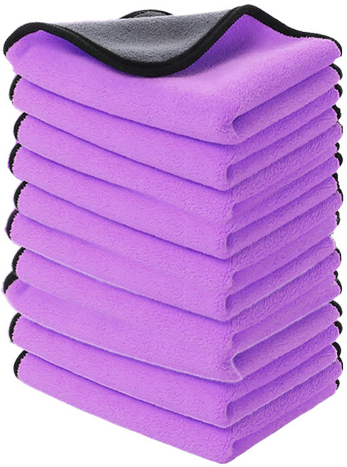디어까사 프리미엄 다용도 양면 극세사 물기제거 세차타월 30 x 30 cm, 퍼플, 10개