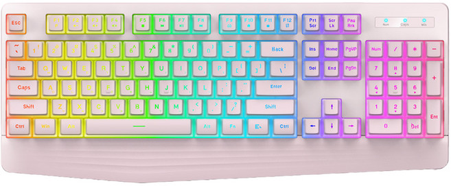 몬스타PC 유선 멤브레인 저소음 키보드, 제조사축, X104 PUDDING, 베이비핑크