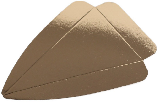 조각케익 종이받침 삼각 3호 7.5 x 11.5 x 2 cm, 금색, 100개
