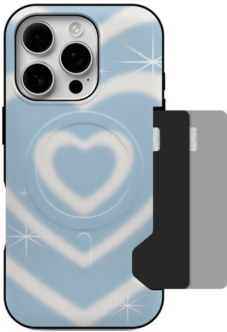 이루다 하트 블랙홀 맥세이프 카드 두장 수납 범퍼 휴대폰 케이스