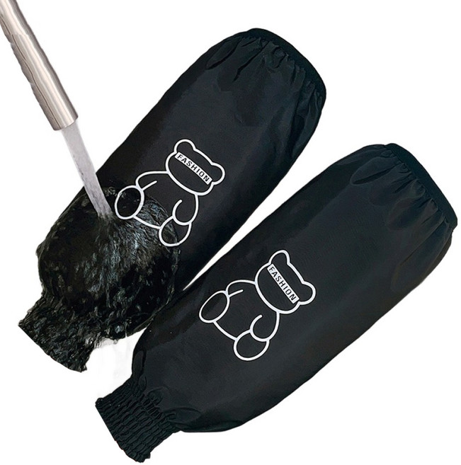 케리코 곰돌이 방수 양손 팔토시 세트, 블랙