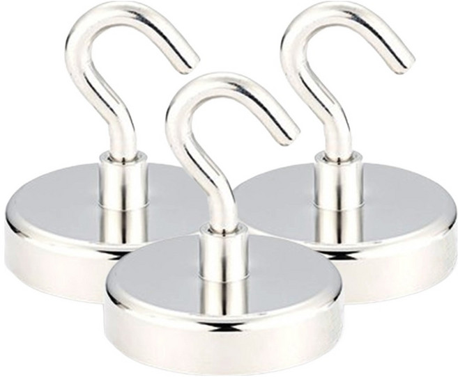 다다 초강력 대형 네오디움 고리자석 32mm, 실버, 3개