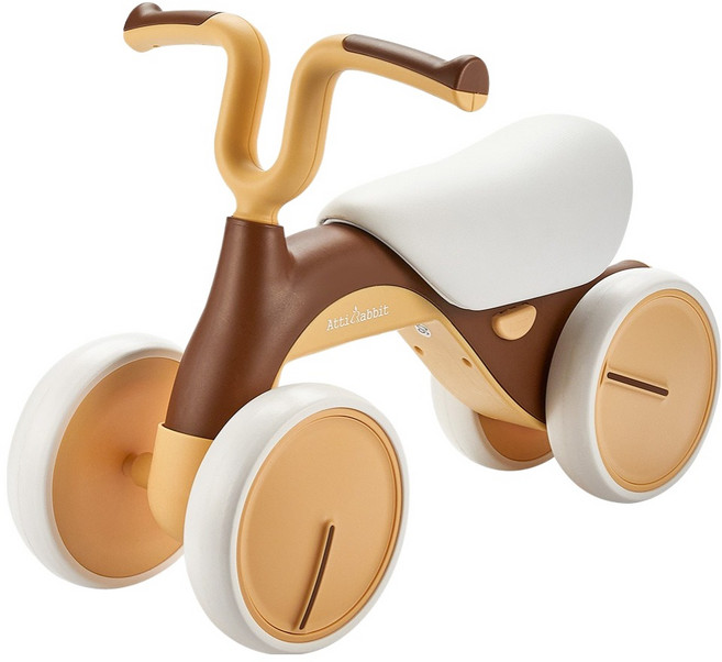 아띠래빗 붕붕카 실내 저소음 미니바이크, 브라운, 1개