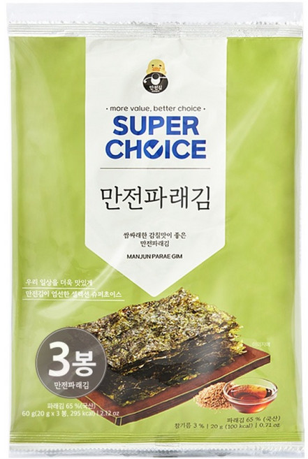 만전김 슈퍼초이스 파래김, 60g, 1개