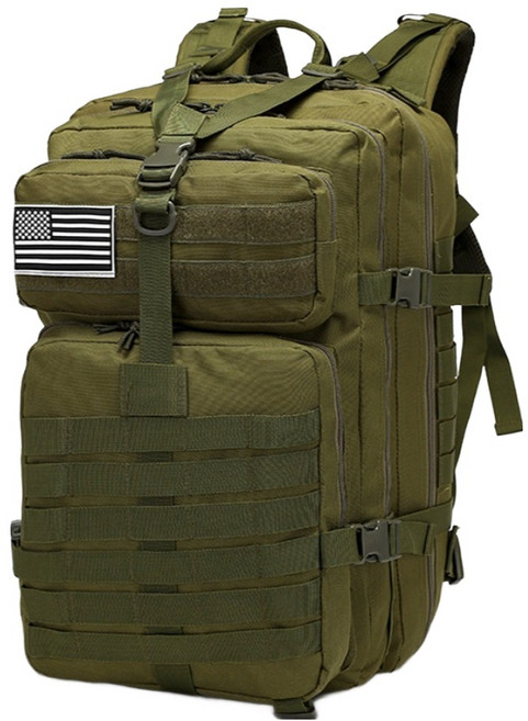 ROJI 대용량 등산 캠핑 백팩 45L, 카키