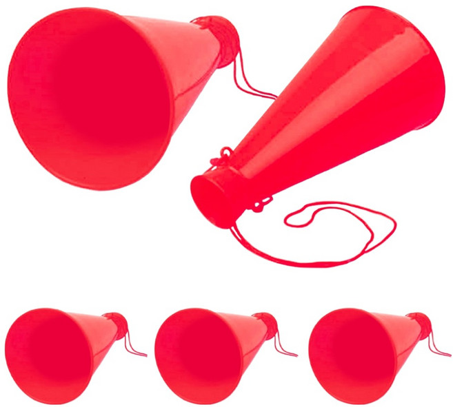비에이비오 응원용 확성 메가폰 5p + 목걸이 5p 세트, 레드, 1세트