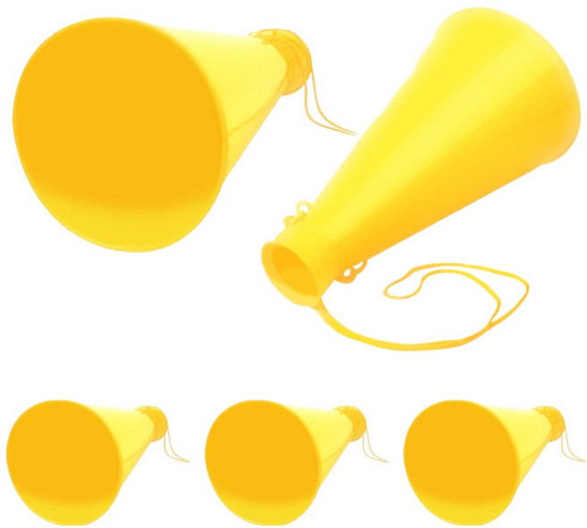 비에이비오 응원용 확성 메가폰 5p + 목걸이 5p 세트, 옐로우, 1세트