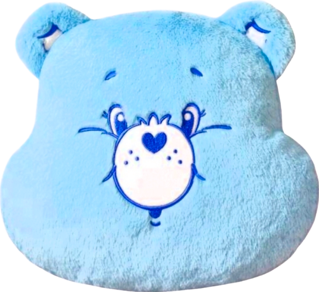 Care Bears 美國彩虹熊愛心熊 超柔絨毛抱枕沙發枕頭, 藍色
