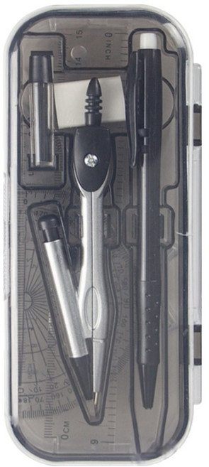 모디안 제도용 컴퍼스 각도기 삼각자 8종 세트, 1개