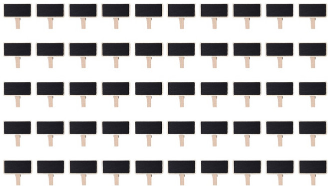 코히모 미니 우드 가격 이름표 칠판 집계형 클립 5W0147, 혼합색상, 50개