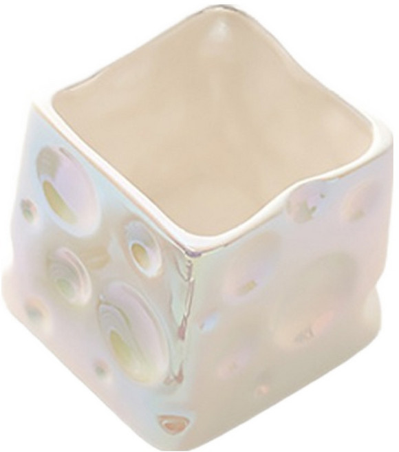 골드팡 세라믹 치즈 브러쉬 붓 펜 수납함, 진주, 1개