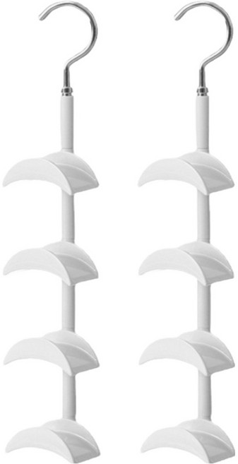 쪼이소 다용도 가방걸이 옷걸이 4단, 화이트, 2개