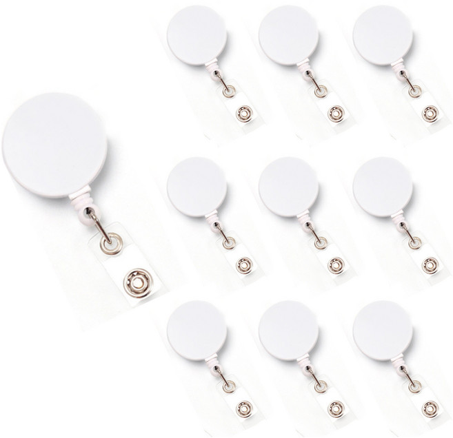 쿠미핸즈 심플 사원증 릴홀더 고리, 화이트, 10개