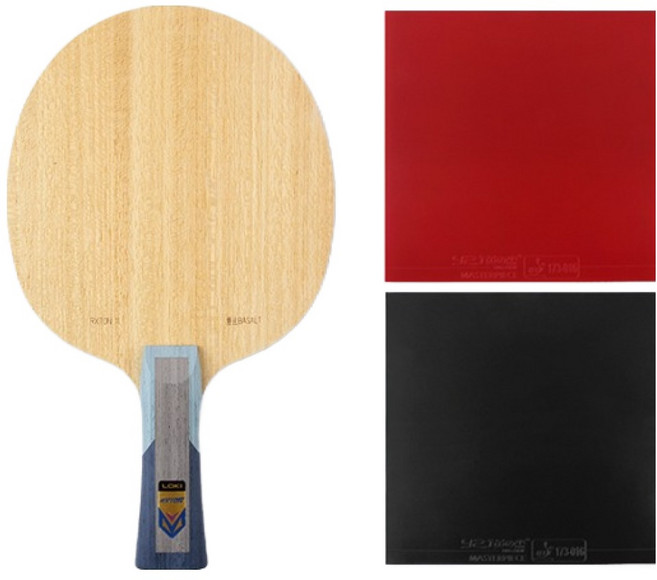 로키 탁구라켓 록스톤11 FL + 마스터피스 러버 세트, 1세트, 로키 록스톤 11 FL