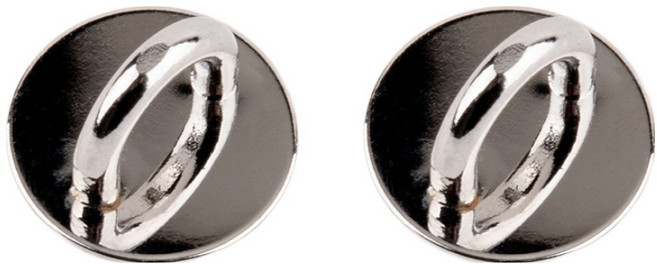 구스페리 핸드폰 꾸미기 부착용 겔타입 키링 고리, 원형실버, 2개