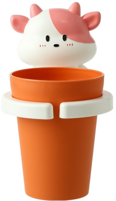 귀여운 부착식 소 칫솔꽂이 치약 면도기 수납형, 3번 오렌지, 1개