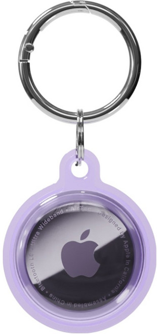 신지모루 에어태그 360도 풀커버 TPU 소프트 커버 케이스, 라벤더, 1개