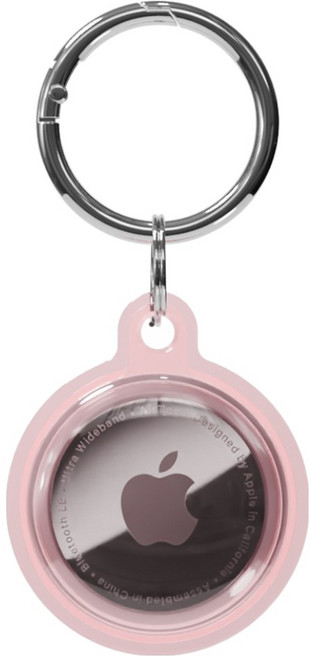 신지모루 에어태그 360도 풀커버 TPU 소프트 커버 케이스, 핑크, 1개