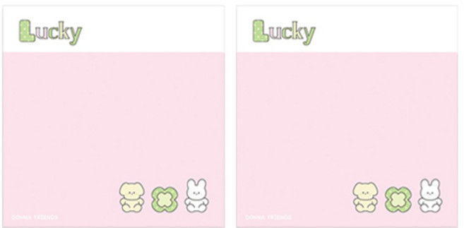 도나와 친구들 럭키 떡메모지, 럭키 핑크, 2개, 100매