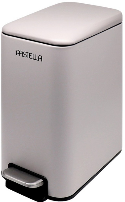 PASTELLA 스텐 무소음 페달 휴지통 5L, 그레이