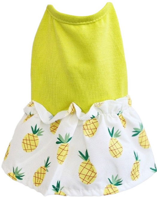 코코스튜디오 반려동물 파인애플 원피스, 레몬, 1개