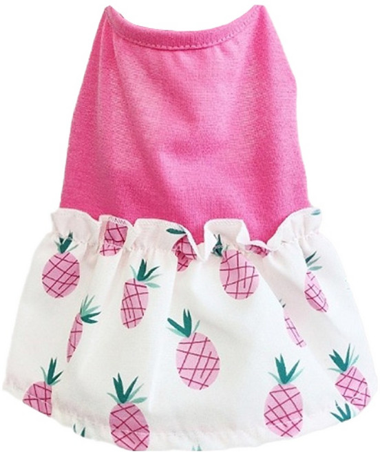 코코스튜디오 반려동물 파인애플 원피스, 핑크, 1개