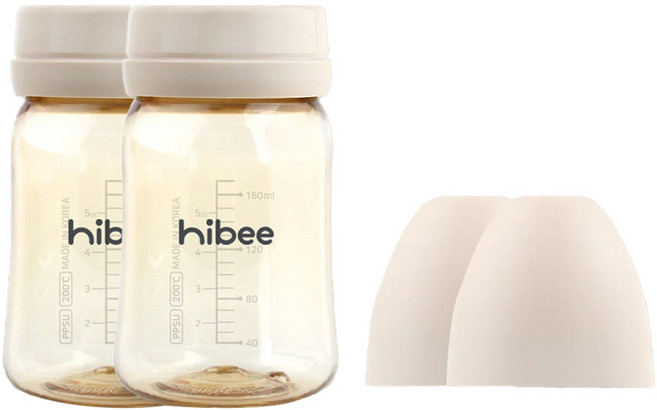 하이비 유아용 PPSU 노꼭지 젖병 트윈팩, 베이직 + 샌드, 170ml, 2개