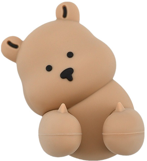 귀여운 곰돌이 칫솔꽂이 다용도 걸이 3.7 x 5.9 cm, 브라운, 1개