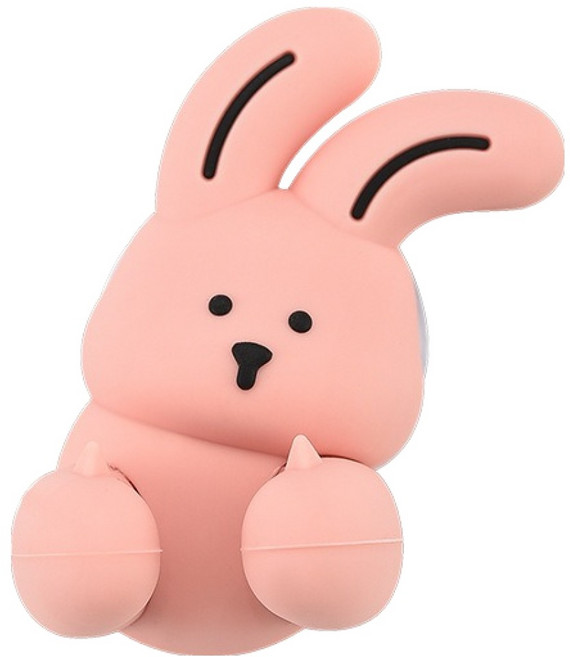 귀여운 토끼 칫솔꽂이 다용도 걸이 3.3 x 6 cm, 핑크, 1개