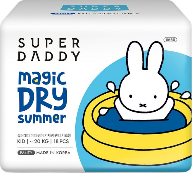 슈퍼대디 미피 매직드라이 썸머 팬티형 기저귀, 키즈형(Kid), 18매