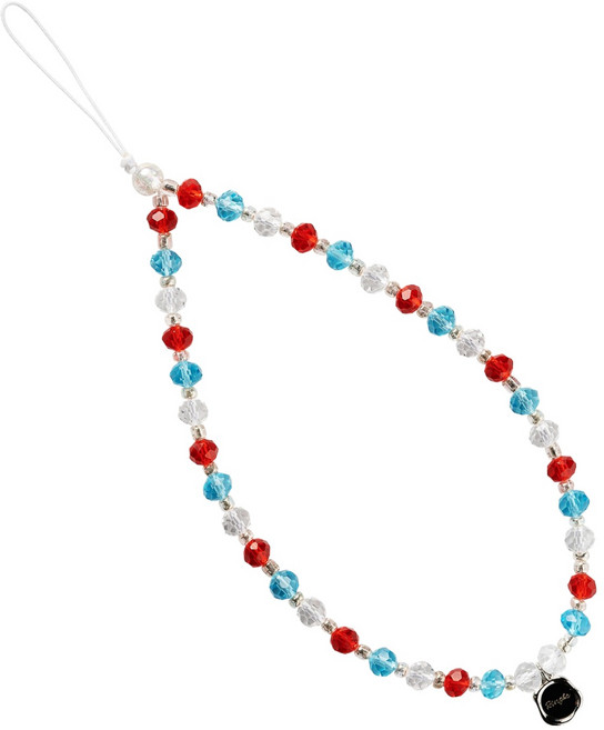 링케 비즈 핸드폰 스트랩 키링, 크리스탈 오렌지, 1개