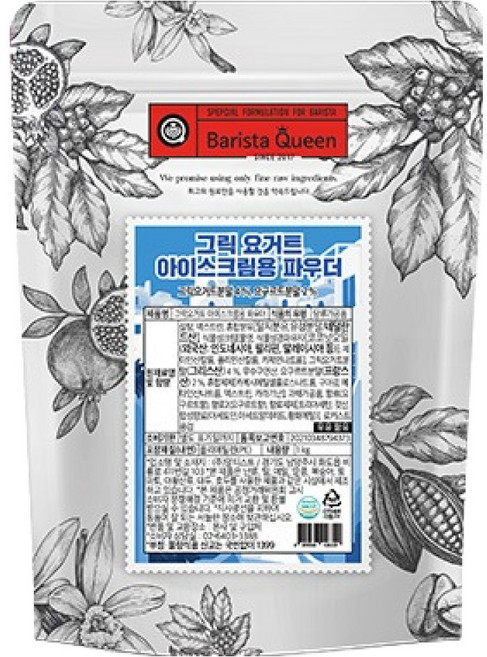 바리스타퀸 그릭요거트 아이스크림 파우더, 1개, 1개입, 1kg
