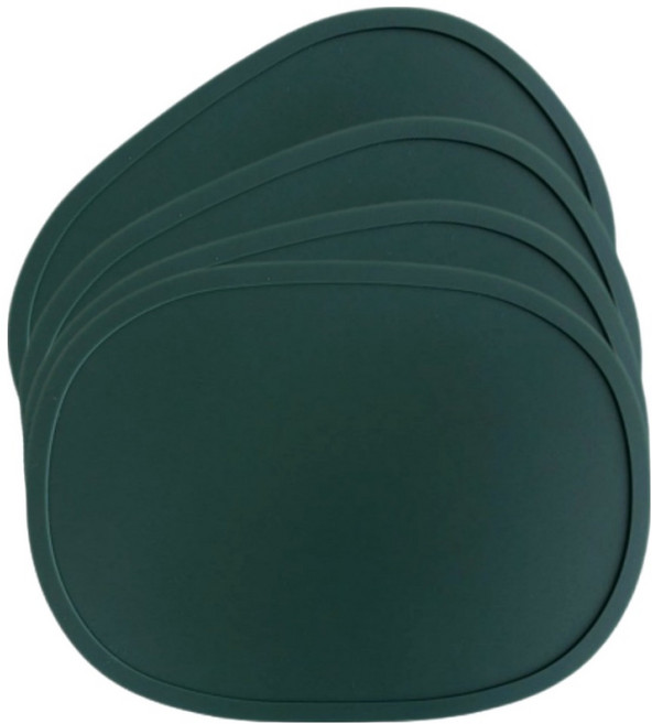 디아르 플래티넘 실리콘 컵받침, 다크그린, 4개