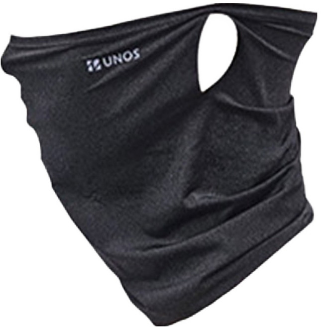 우노스 인콘트로 쿨스킨 멀티프 스포츠마스크, 멜란지 검정색, 1개