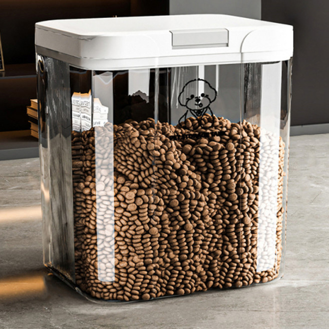 파스텔펫 반려동물 심플 사료보관통, 화이트, 10L, 1개